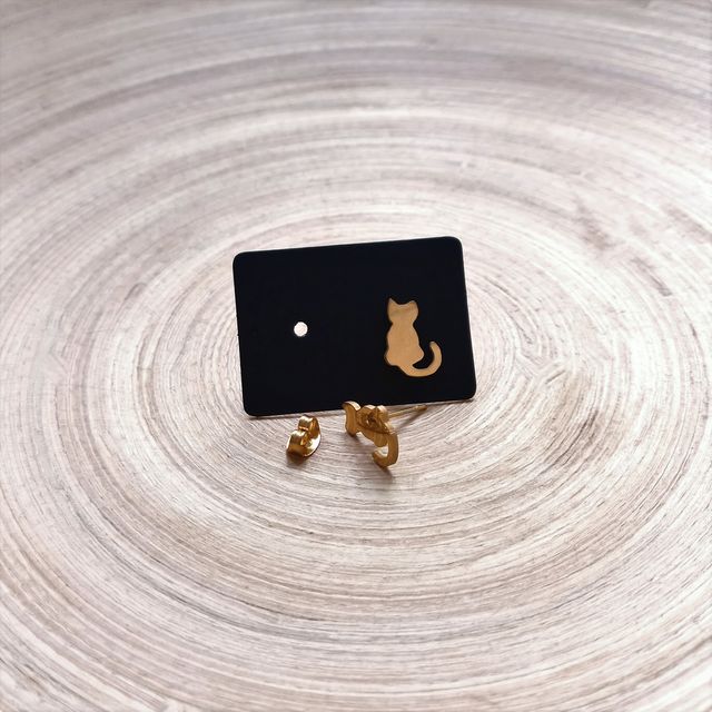 Pendientes de gato Acero inoxidable Regalo Navidad