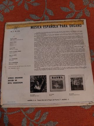 Vinilo "Música española para órgano"