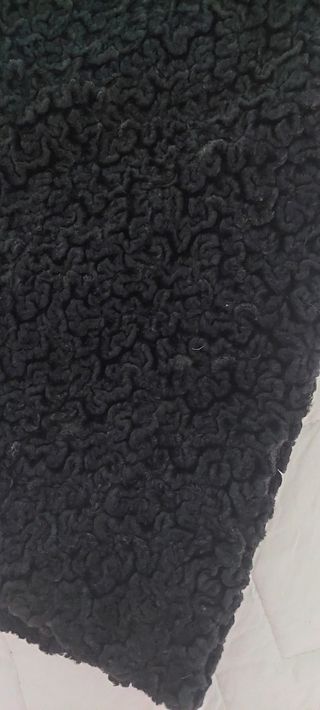Abrigo de Astracán, negro, con forro