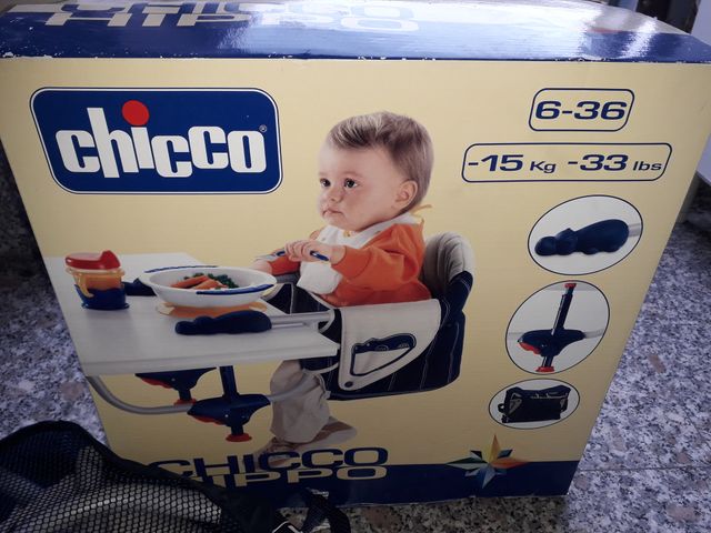 Sedia da tavolo Hippo Chicco blu e beige COME NUOV