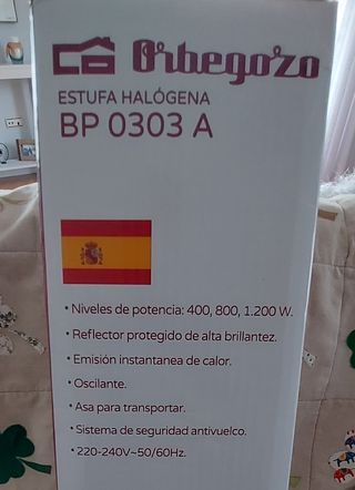 ESTUFA HALOGENA ORBEGOZO.