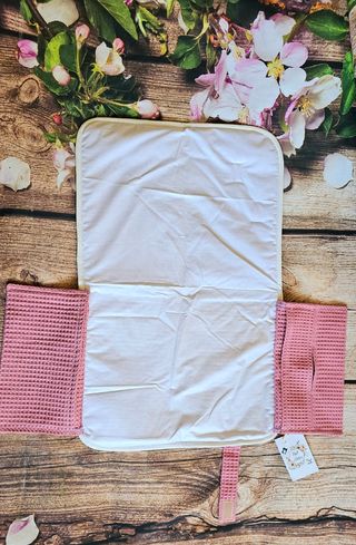 Cambiador de viaje con bolsillos Waffle Rosa Fucsi