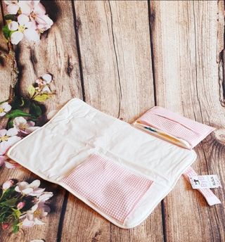 Cambiador de viaje con bolsillos Waffle Rosa Fucsi