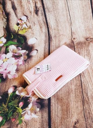 Cambiador de viaje con bolsillos Waffle Rosa Fucsi