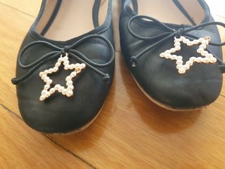 Bailarina zapato negro estrella zara niña