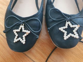Bailarina zapato negro estrella zara niña