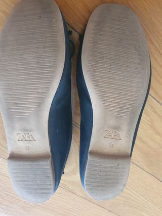 Bailarina zapato negro estrella zara niña