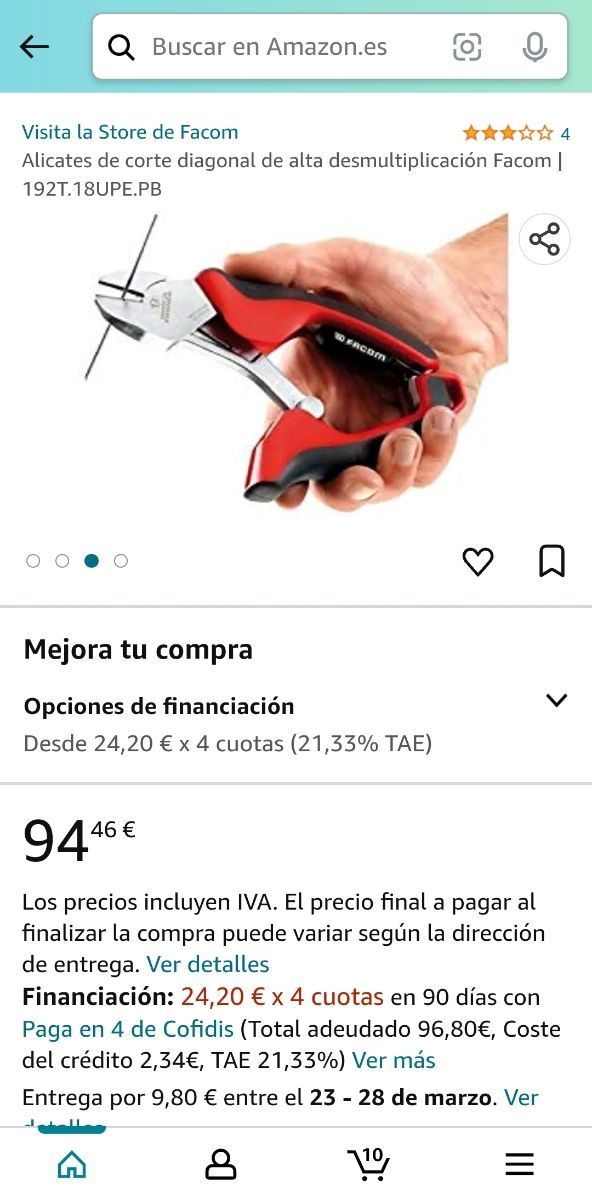 Alicate Cortes Facom