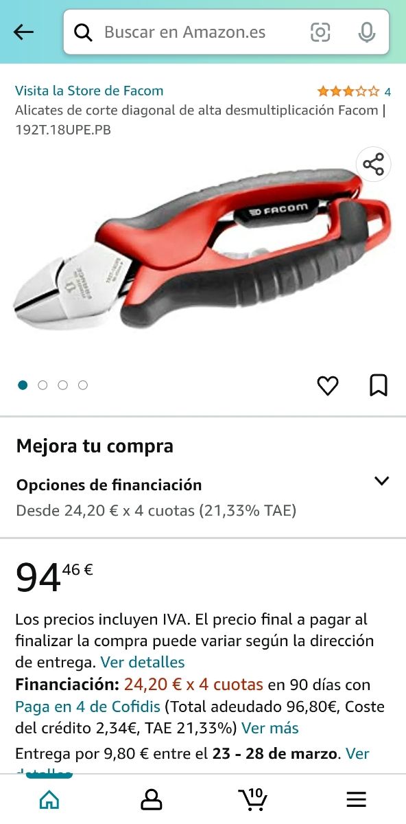 Alicate Cortes Facom