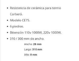 Resistencia de TERMO ELÉCTRICO
