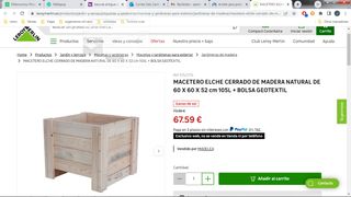 Cama de cultivo madera macetero huerto jardinera