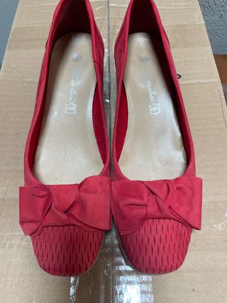 Zapatos rojos nobuk. Num. 40