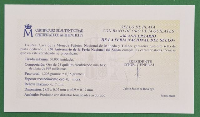 Prueba Oficial, Edifil 137, 2018