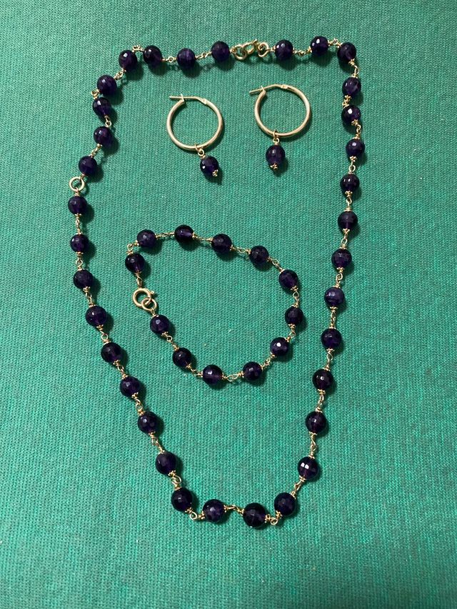 Parure Collana Orecchini Ametista Argento