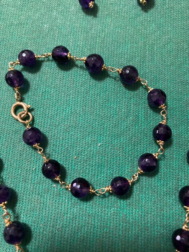 Parure Collana Orecchini Ametista Argento