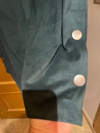 Vestido verde antelina VIOLETA-MANGO tL(grandes)