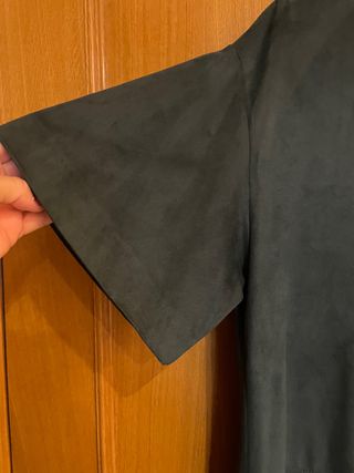 Vestido verde antelina VIOLETA-MANGO tL(grandes)