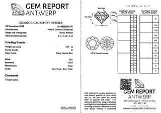 Diamante - 0.94, AZUL  tratamiento de color I2