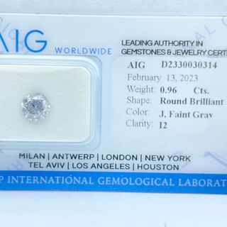Diamante - 0.96 ct - Redondo - J - I2 certificado
