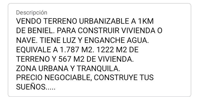Para construir + terreno de al lado