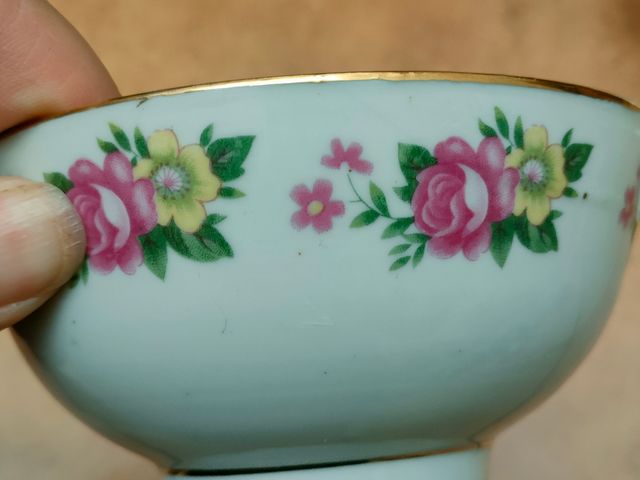 Set de 2 bol porcelana con sus cucharas vintage