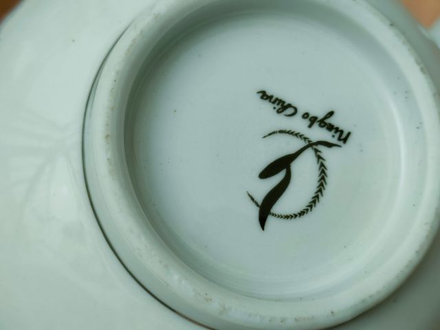 Set de 2 bol porcelana con sus cucharas vintage