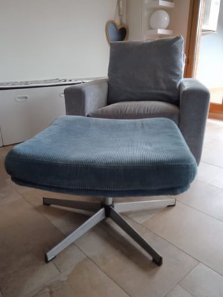 Butaca, reposapiés y cojín