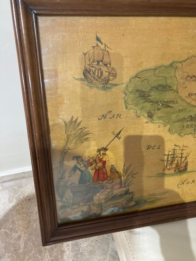 Cartografía antigua dibujada a plumin