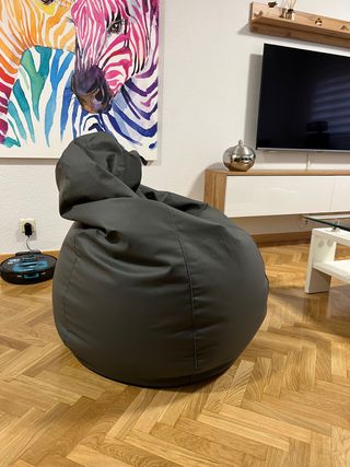 Puff Pera Polipiel Interior Gris XXL de HAPPERS