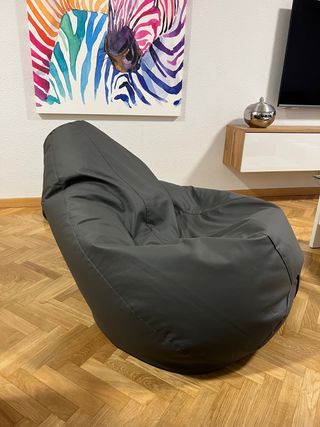 Puff Pera Polipiel Interior Gris XXL de HAPPERS