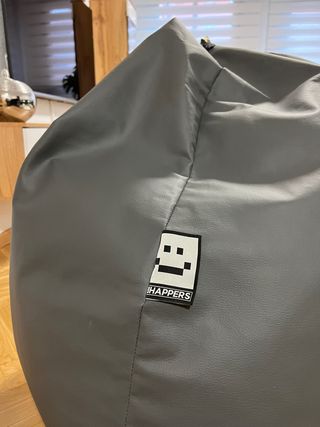 Puff Pera Polipiel Interior Gris XXL de HAPPERS