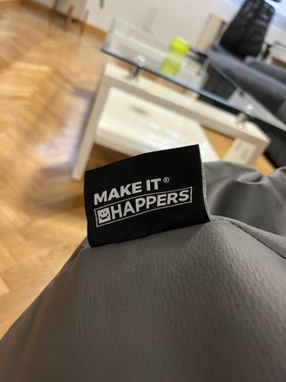 Puff Pera Polipiel Interior Gris XXL de HAPPERS