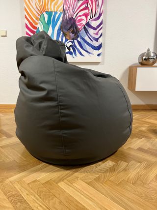 Puff Pera Polipiel Interior Gris XXL de HAPPERS