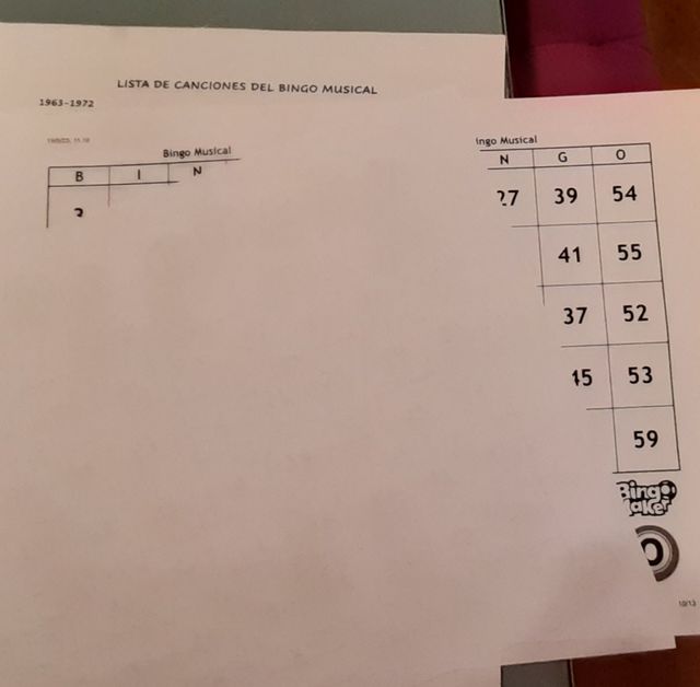 Bingo musical juego para fiesta