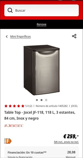 Nevera pequeña 118L con muy poco uso