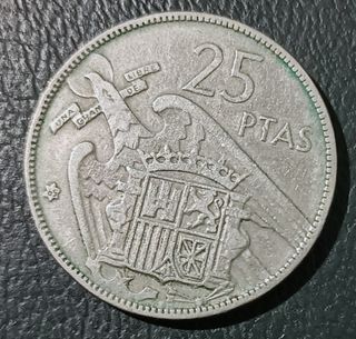 moneda de 25 pesetas año 1957