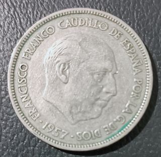 moneda de 25 pesetas año 1957