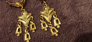 Pendientes oro damasquinado