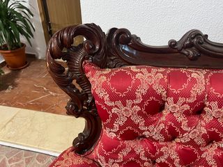 Sofá doble de capitoné estilo Luis XV