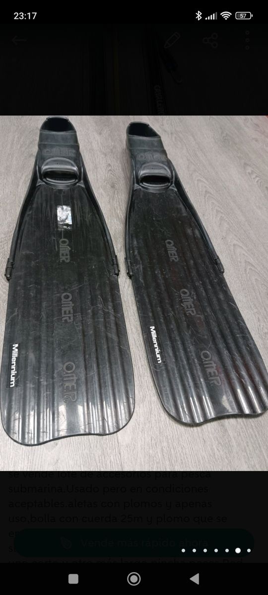 Aletas pesca submarina