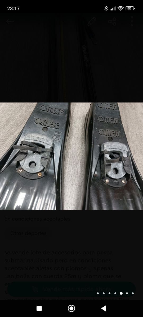 Aletas pesca submarina