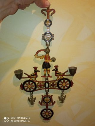 Colgador Metal Candelabro Griego años 70