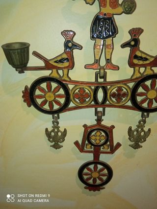 Colgador Metal Candelabro Griego años 70