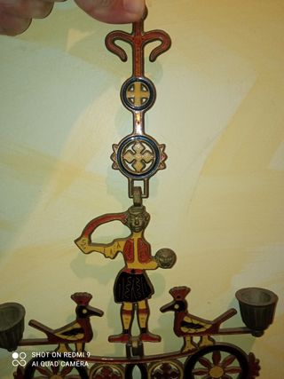 Colgador Metal Candelabro Griego años 70