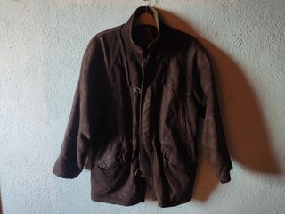 Cazadora de Cuero Marrón Talla L