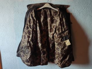 Cazadora de Cuero Marrón Talla L