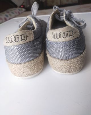 Alpargatas grises de esparto con cordones