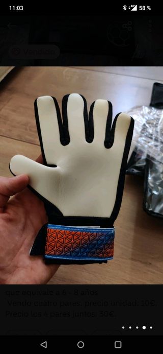 Guantes portero niños.
