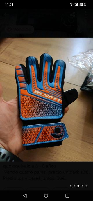 Guantes portero niños.