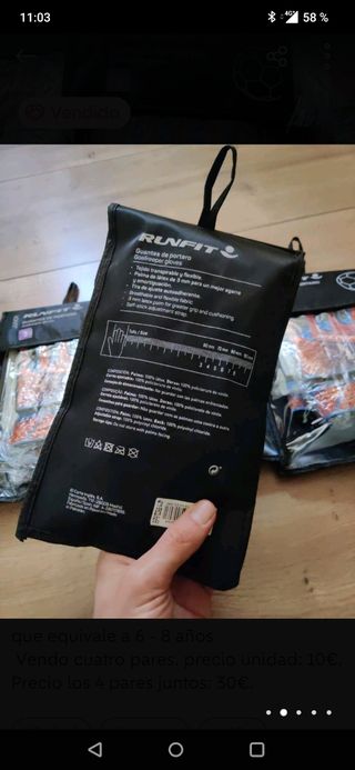 Guantes portero niños.